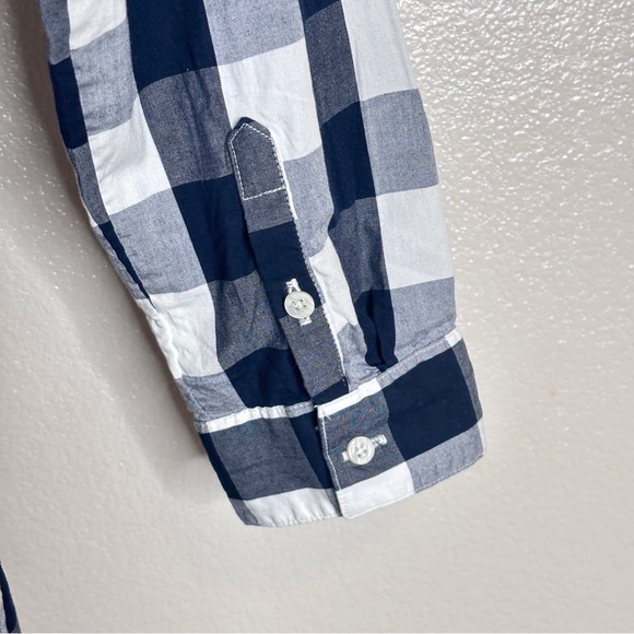 J. Crew Gingham Tie-waist Poplin Shirtdress Navy Size 8 - Picture 5 of 11